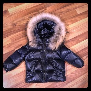 SAM. Fur Trimmed Jacket / MIDNIGHT / 12-18 months